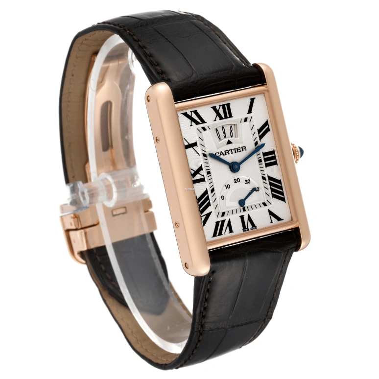 Cartier,Tank 29.20x30mm,29.20x30mm,Rose Gold,Silver,Handwound,Day,Power Reserve Indicator,W1560003