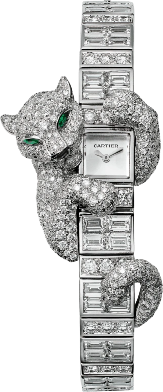 Cartier,High Jewelry Watches ,White Gold,Silver,Handwound,In-house Caliber,Sapphire,Crystal Glass,HPI00627