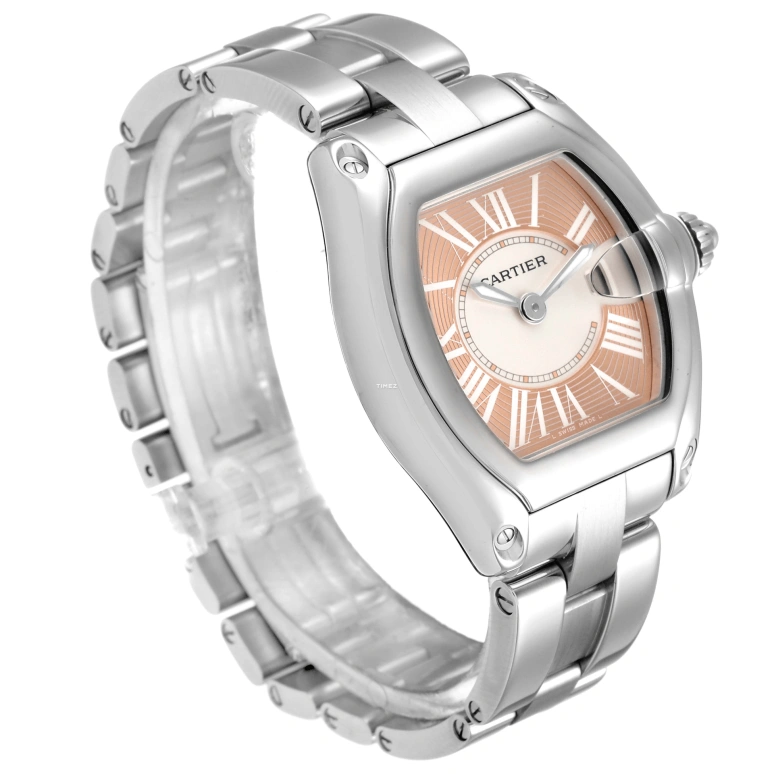 Cartier,Drive de Cartier 36x30mm,36x30mm,Stainless Steel,Pink,Quartz,Day,Sapphire,Crystal Glass,W62054V3