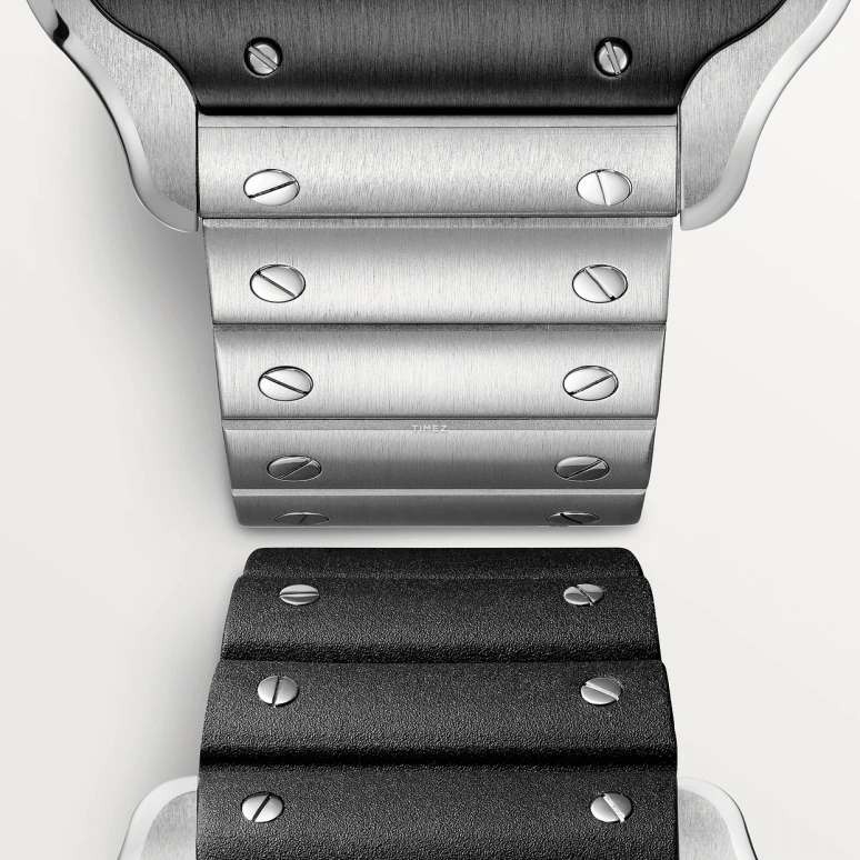 Cartier,Santos de Cartier 39.80mm,39.80mm,Stainless Steel,Skeleton,Handwound,Sapphire,Crystal Glass,Square,WHSA0033