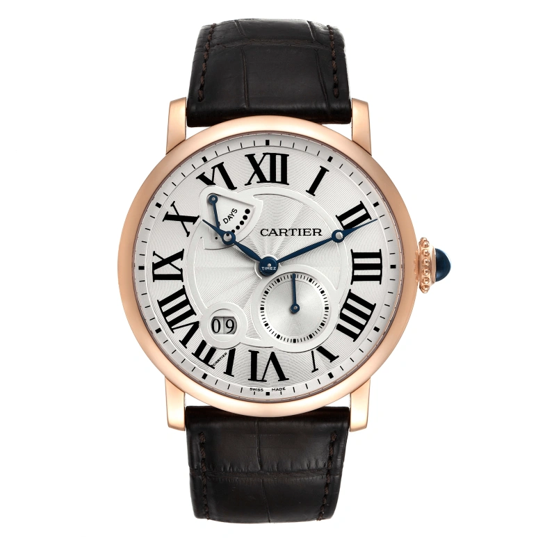 Cartier,Rotonde de Cartier 42mm,42mm,Rose Gold,Silver,Handwound,Power Reserve Indicator,Big Date,W1556203