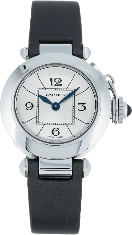 Cartier,Pasha de Cartier 27mm,27mm,Stainless Steel,Silver,Quartz,In-house Caliber,Sapphire,Crystal Glass,W3140025