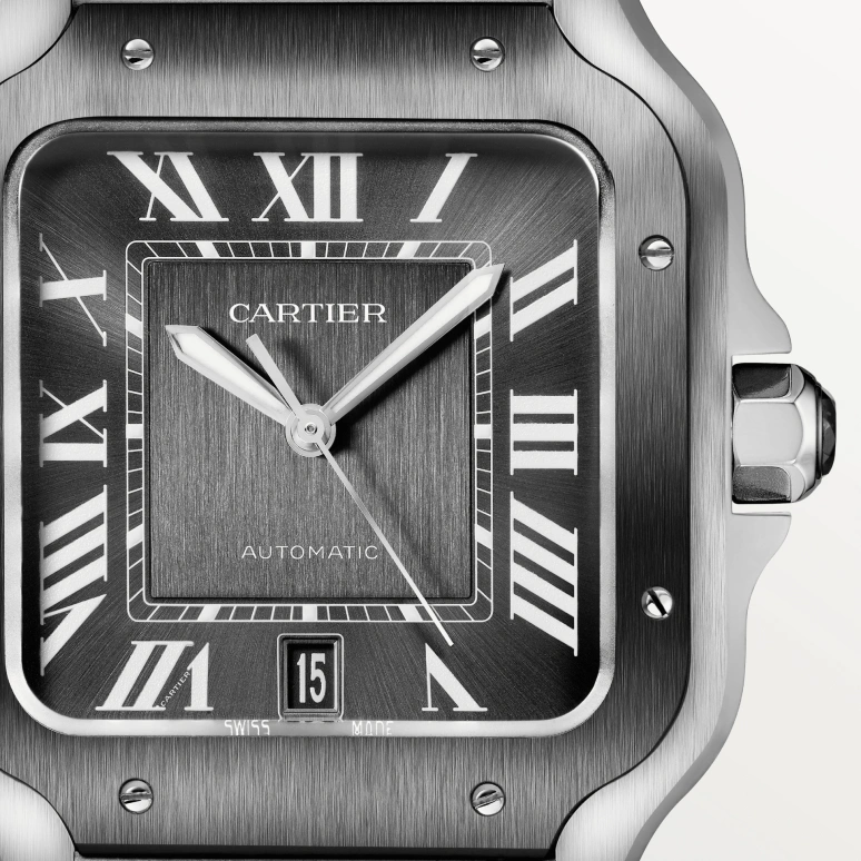 Cartier,Santos de Cartier 39.80x47.50mm,39.80x47.50mm,Stainless Steel,Grey,Automatic,Day,42hours,WSSA0037