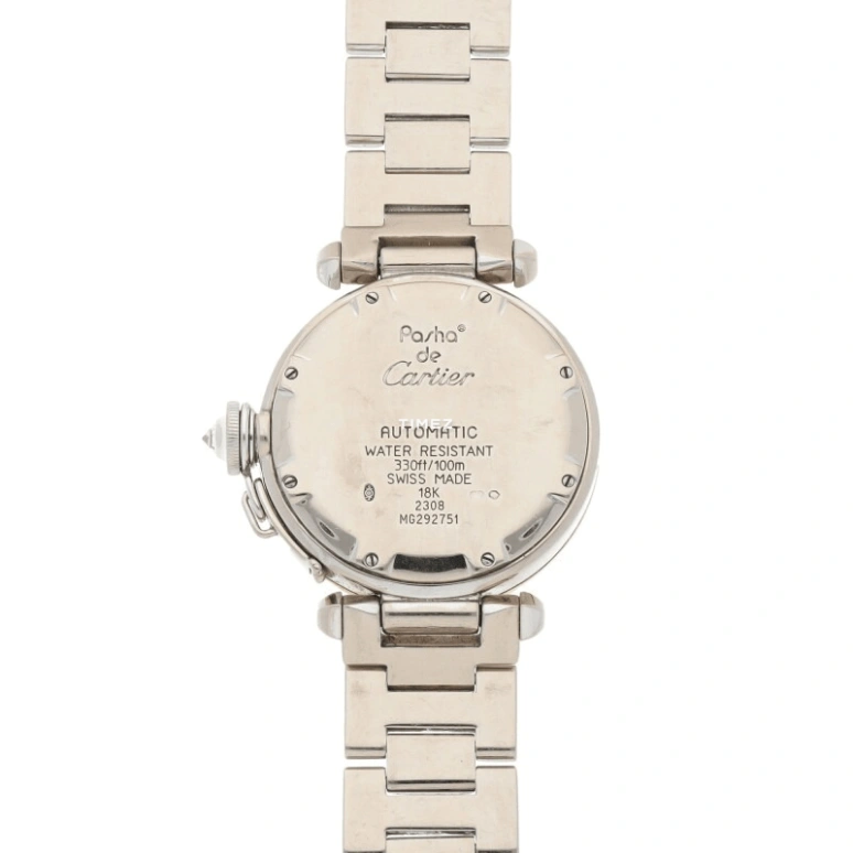 Cartier,Pasha de Cartier 35.50mm,35.50mm,White Gold,Silver,Automatic,Day,42hours,2308