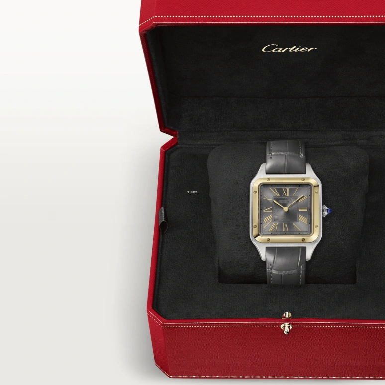 Cartier,Santos de Cartier 31.40x31.40mm,31.40x31.40mm,Stainless Steel,Grey,Quartz,Sapphire,Crystal Glass,Square,W2SA0028