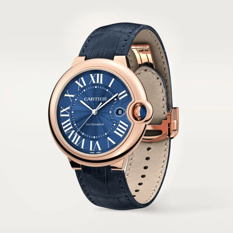 Cartier,Ballon Bleu de Cartier 42mm,42mm,Rose Gold,Blue,Automatic,Day,42hours,WGBB0036