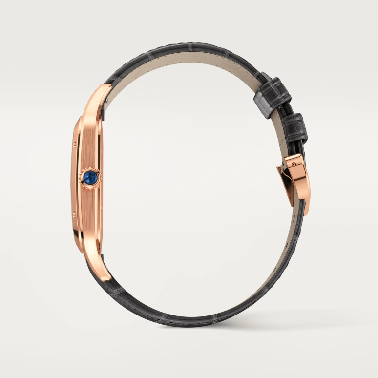 Cartier,Santos de Cartier 46.60x33.90mm,46.60x33.90mm,Rose Gold,Silver,Handwound,36hours,In-house Caliber,WGSA0032