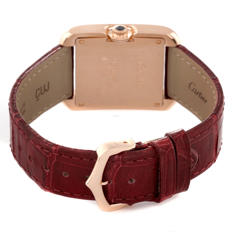 Cartier,Tank 34.70x26.20mm,34.70x26.20mm,Rose Gold,Silver,Quartz,Sapphire,Crystal Glass,Square,WJTA0009