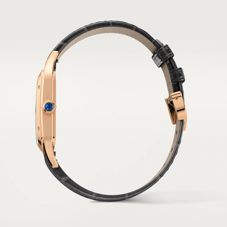 Cartier,Santos de Cartier 43.50x31.40mm,43.50x31.40mm,Rose Gold,Silver,Quartz,Sapphire,Crystal Glass,Square,WGSA0021