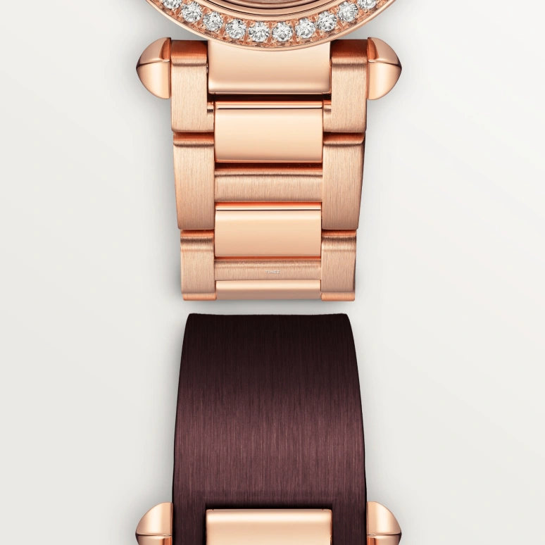 Cartier,Pasha de Cartier 30mm,30mm,Rose Gold,White,Quartz,Sapphire,Crystal Glass,Round,WJPA0046