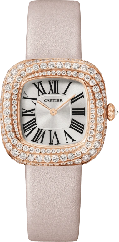 Cartier,Coussin de Cartier 30.40x31.10mm,30.40x31.10mm,Rose Gold,Silver,Quartz,Sapphire,Crystal Glass,Square,WJCS0005