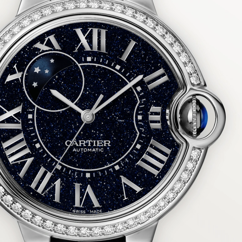 Cartier,Ballon Bleu de Cartier 36mm,36mm,White Gold,Blue,Automatic,Day / Night Indication,Sapphire,Crystal Glass,WJBB0089
