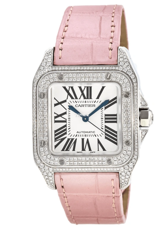 Cartier,Santos de Cartier 44.20x33mm,44.20x33mm,White Gold,Silver,Automatic,In-house Caliber,Sapphire,Crystal Glass,WM501751