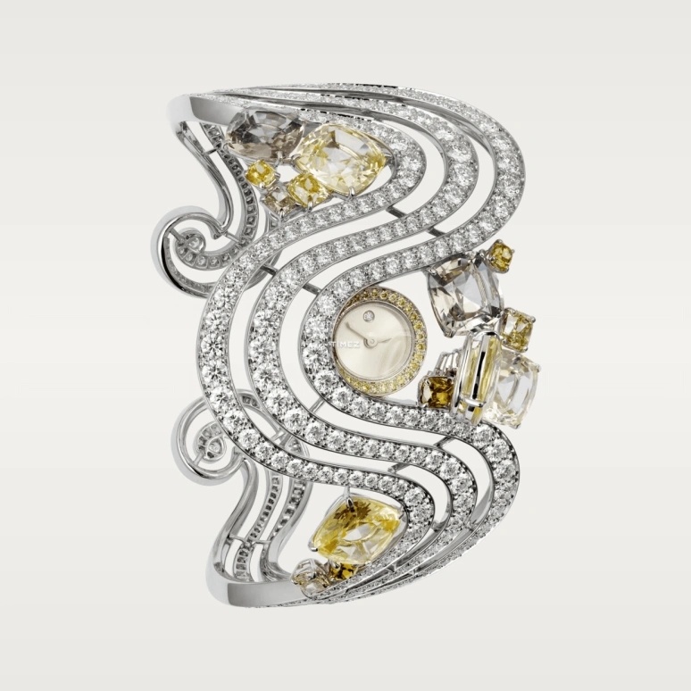 Cartier,High Jewelry Watches ,White Gold,Silver,Quartz,Sapphire,Crystal Glass,HPI00626