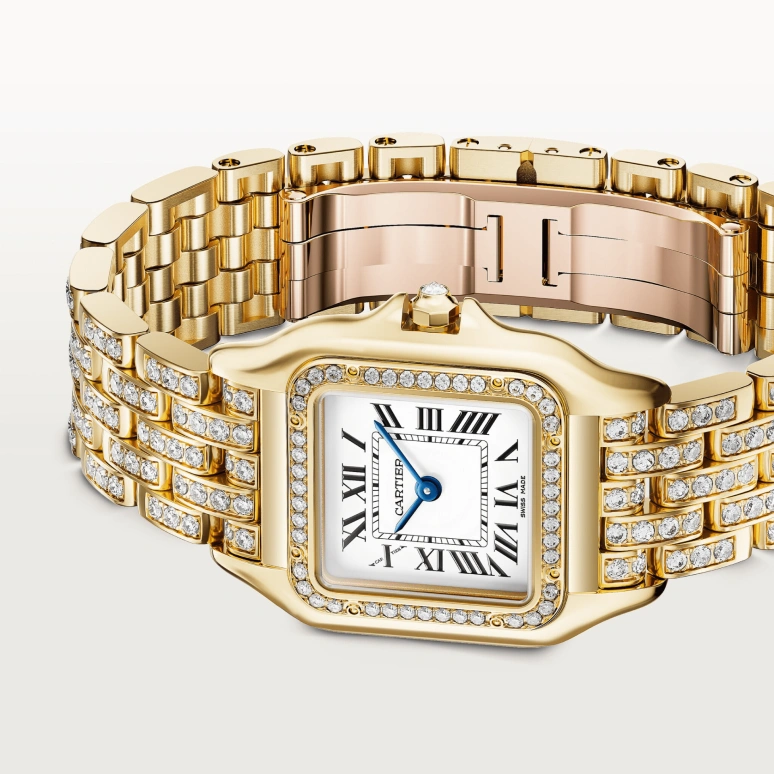 Cartier,Panthère de Cartier 36.50x26.70mm,36.50x26.70mm,Yellow Gold,Silver,Quartz,Glass,Square,WJPN0060