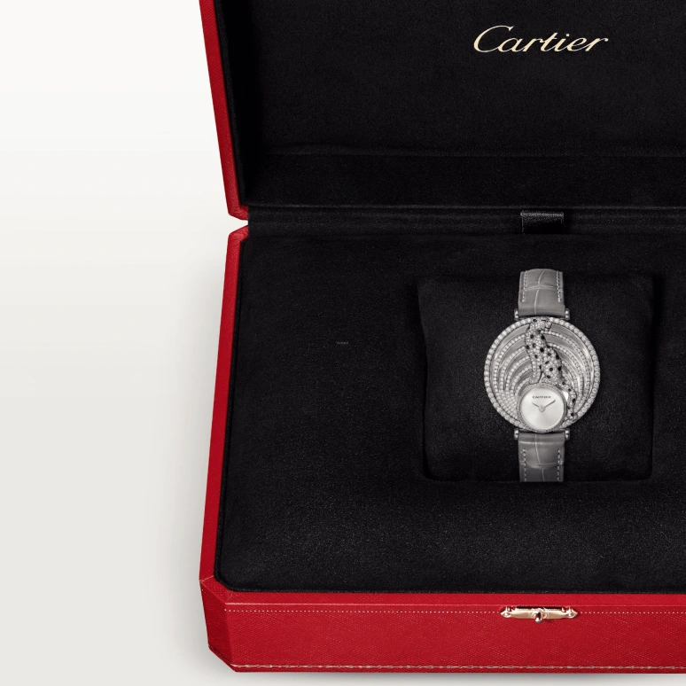 Cartier,Panthère Jewelry Watches 36mm,36mm,White Gold,White,Quartz,Sapphire,Round,HPI01014