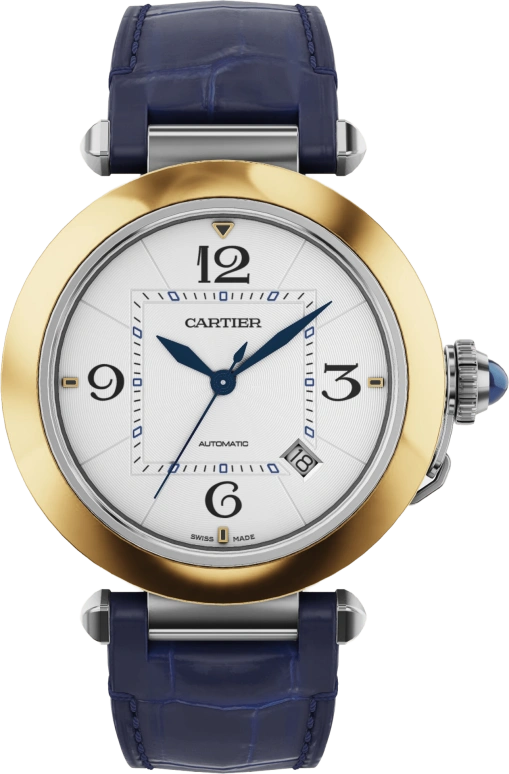 Cartier,Pasha de Cartier 41mm,41mm,Stainless Steel,White,Automatic,Day,42hours,W2PA0009