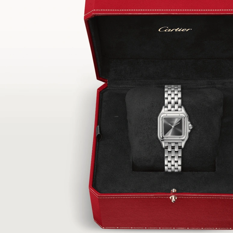 Cartier,Panthère de Cartier 22x30mm,22x30mm,Stainless Steel,Black,Gradient,Grey,Quartz,Sapphire,Crystal Glass,Square,WSPN0010