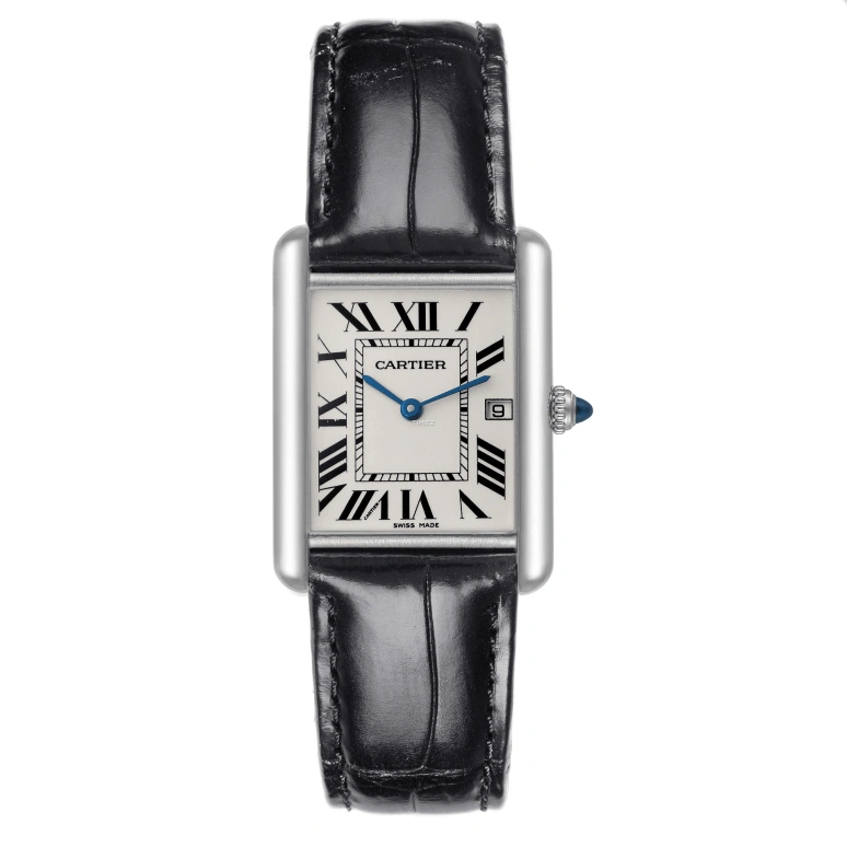 Cartier,Tank 34x26mm,34x26mm,White Gold,Silver,Quartz,Day,In-house Caliber,W1540956