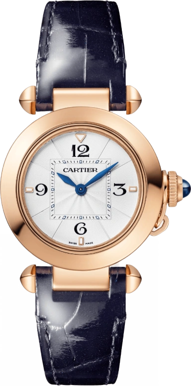 Cartier,Pasha de Cartier 30mm,30mm,Rose Gold,Silver,Quartz,Sapphire,Crystal Glass,Round,WGPA0018