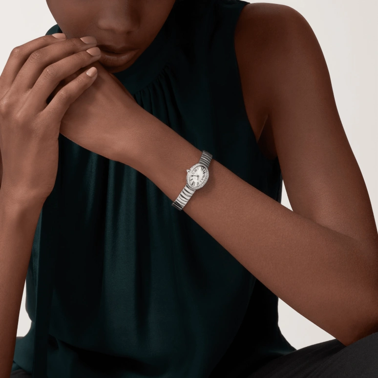 Cartier,Baignoire 25.30x18.71mm,25.30x18.71mm,White Gold,Silver,Quartz,In-house Caliber,Sapphire,Crystal Glass,WB520025
