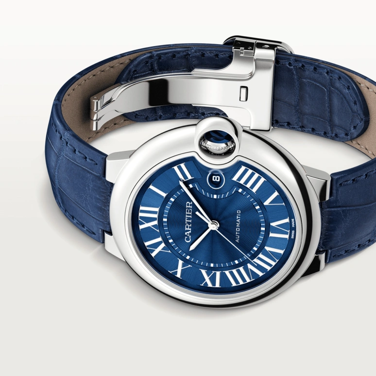 Cartier,Ballon Bleu de Cartier 42mm,42mm,Stainless Steel,Blue,Automatic,Day,42hours,WSBB0027