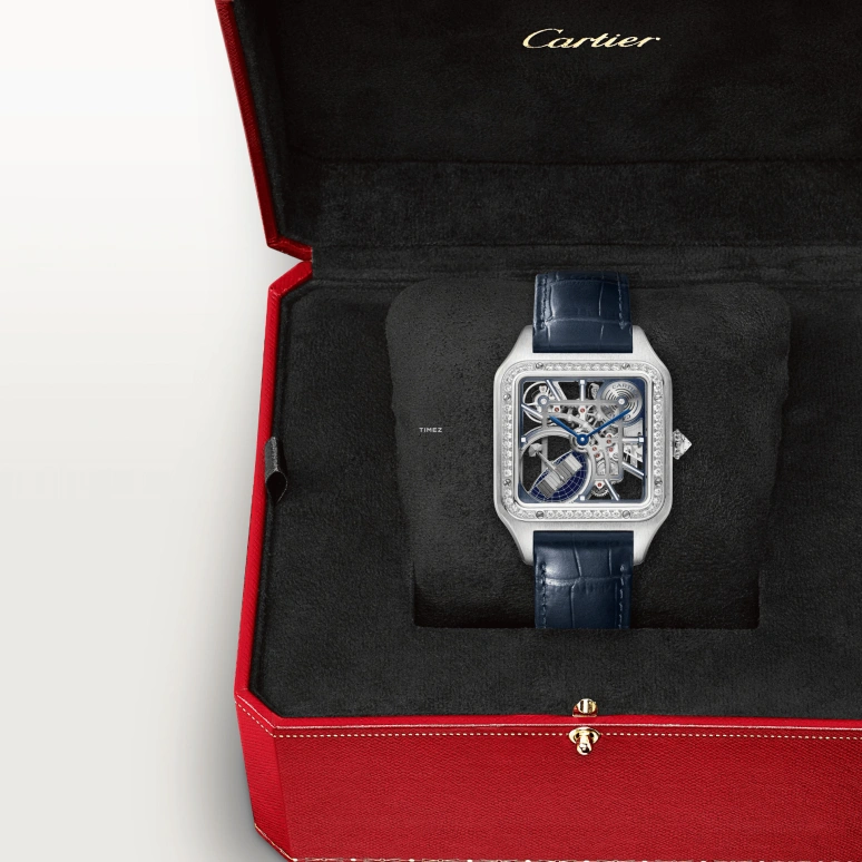 Cartier,Santos de Cartier 43.50x31.40mm,43.50x31.40mm,White Gold,Silver,Automatic,44hours,In-house Caliber,HPI01631