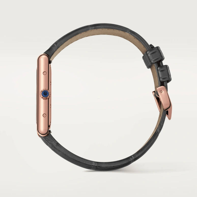 Cartier,Tank 33.70x25.50mm,33.70x25.50mm,Rose Gold,Grey,Handwound,Sapphire,Crystal Glass,Square,WGTA0092