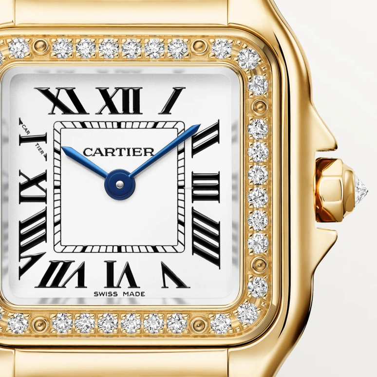 Cartier,Panthère de Cartier 30.30x22mm,30.30x22mm,Yellow Gold,Silver,Quartz,Glass,Square,WJPN0059
