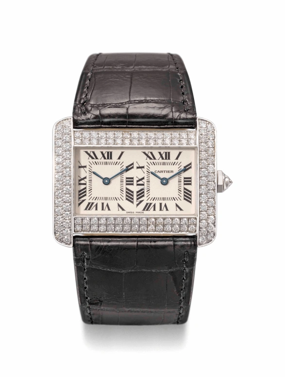 Cartier,Tank 38x30.50mm,38x30.50mm,White Gold,White,Quartz,Dule Time,Rectangular,93400 CE