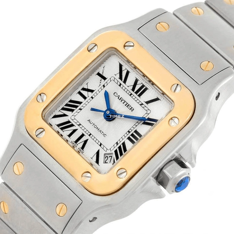 Cartier,Santos de Cartier 34.80x26.20mm,34.80x26.20mm,Stainless Steel,White,Automatic,Day,In-house Caliber,W20057C4