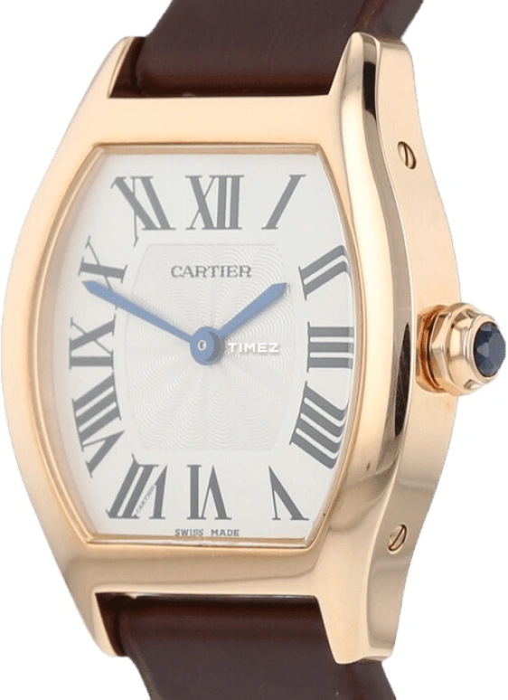 Cartier,Tortue 30x24mm,30x24mm,Rose Gold,Silver,Handwound,In-house Caliber,Sapphire,Crystal Glass,W1556360