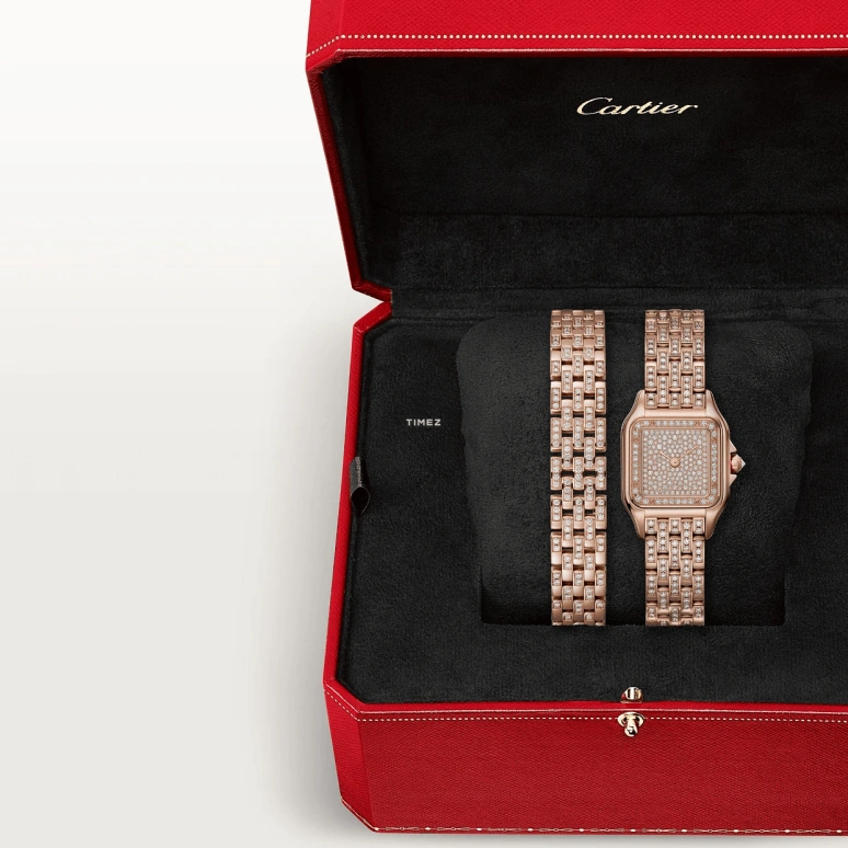 Cartier,Panthère de Cartier 30.30x22mm,30.30x22mm,Rose Gold,Quartz,Glass,Square,WJPN0062