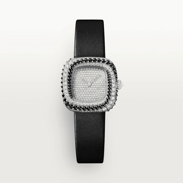 Cartier,Coussin de Cartier 27.10x27.70mm,27.10x27.70mm,White Gold,Silver,Quartz,Sapphire,Crystal Glass,Square,WJCS0006
