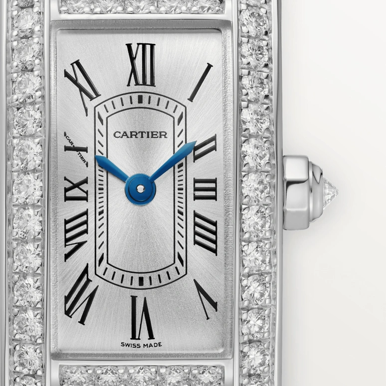 Cartier,Tank 28x15.20mm,28x15.20mm,White Gold,Silver,Quartz,Sapphire,Crystal Glass,Square,WJTA0060