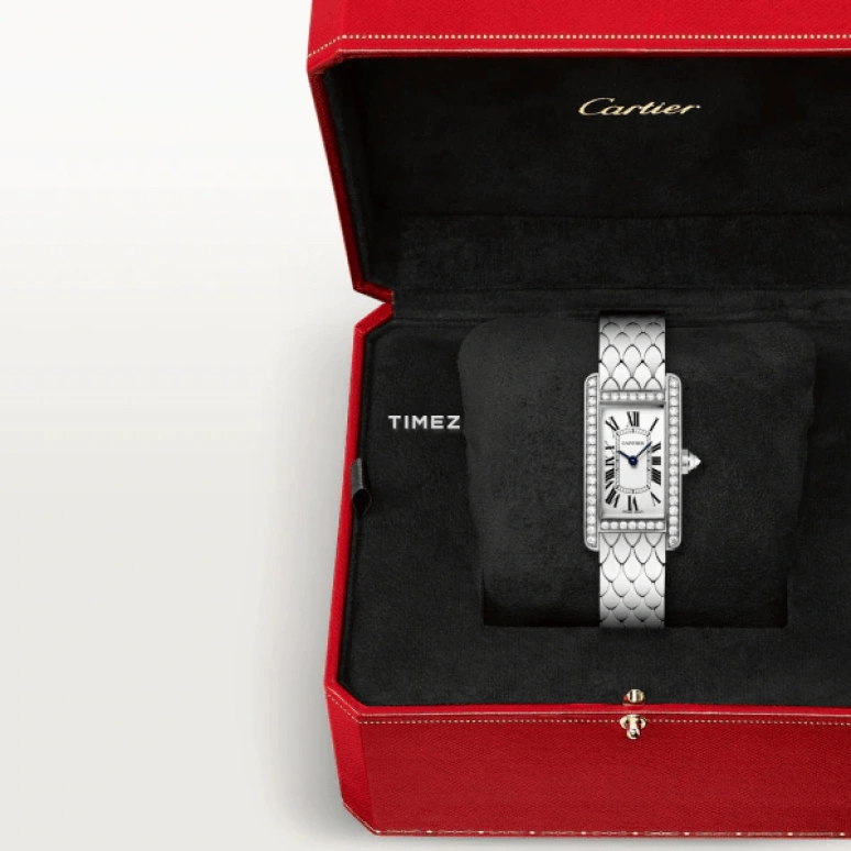 Cartier,Tank 34.80x19mm,34.80x19mm,White Gold,Silver,Quartz,Hardlex,Square,WB710009