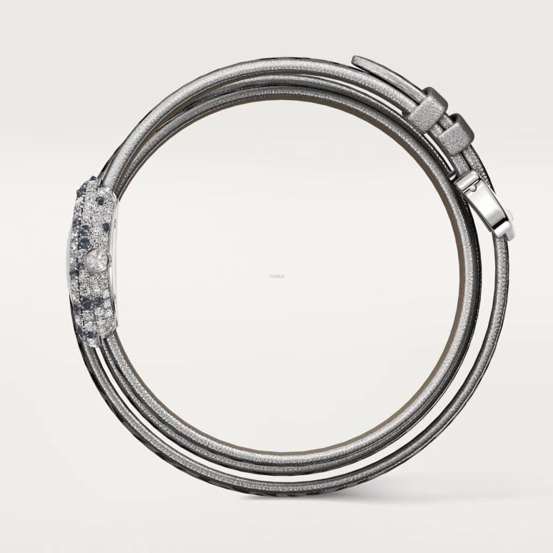 Cartier,Baignoire 18.70x24.60mm,18.70x24.60mm,White Gold,Grey,Black,Quartz,Sapphire,Crystal Glass,Oval,WJBA0037
