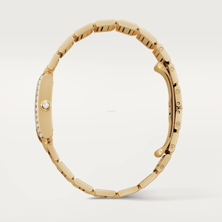 Cartier,Tank 25x24mm,25x24mm,Yellow Gold,Silver,Quartz,Sapphire,Crystal Glass,Square,WJTA0024