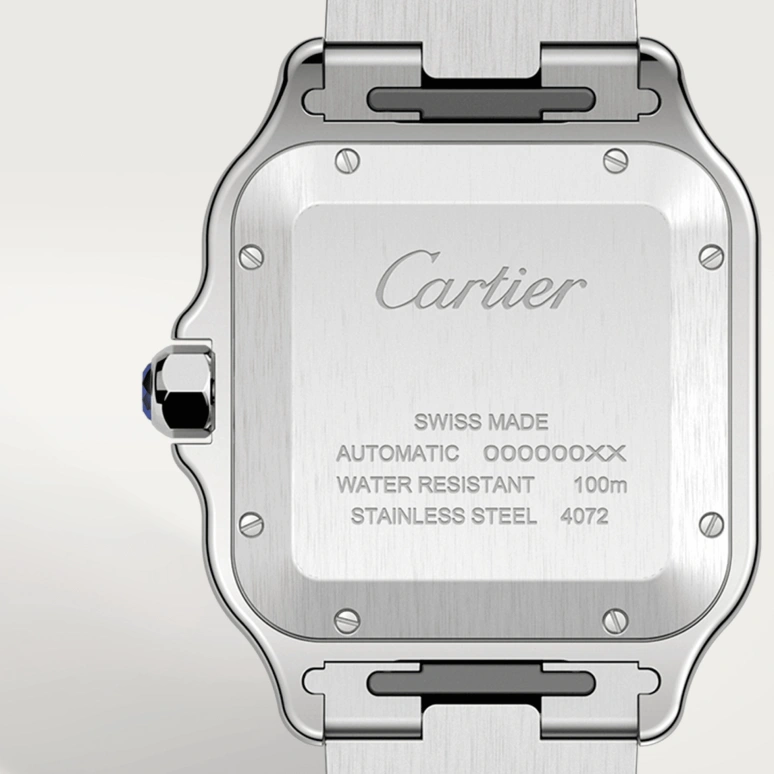 Cartier,Santos de Cartier 39.80x47.50mm,39.80x47.50mm,Stainless Steel,Grey,Automatic,Day,42hours,WSSA0037