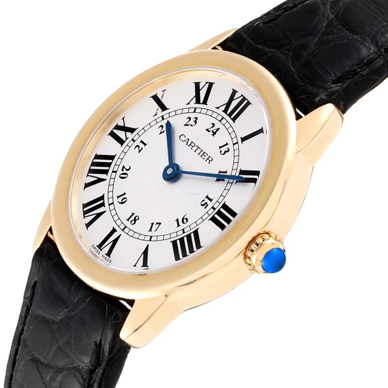 Cartier,Ronde de Cartier 29.50mm,29.50mm,Yellow Gold,Silver,Quartz,In-house Caliber,Sapphire,Crystal Glass,W6700355