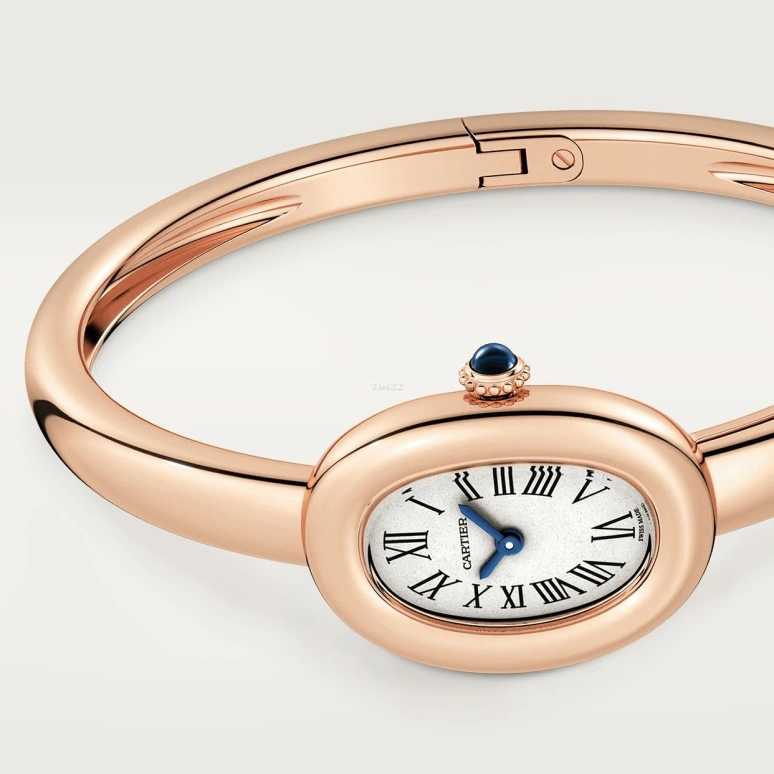 Cartier,Baignoire 24.60x18.70mm,24.60x18.70mm,Rose Gold,Silver,Quartz,Sapphire,Oval,WGBA0048