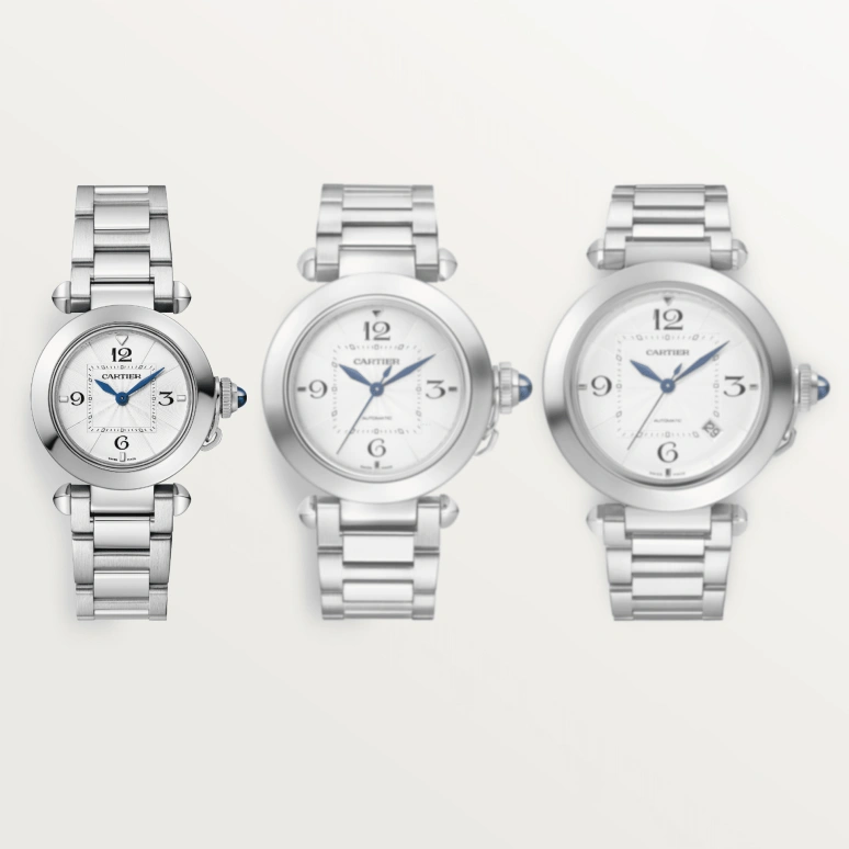 Cartier,Pasha de Cartier 30mm,30mm,Stainless Steel,Silver,Quartz,Sapphire,Crystal Glass,Round,WSPA0021