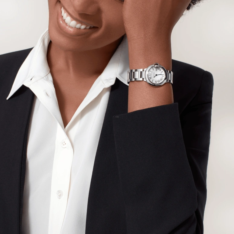 Cartier,Ballon Bleu de Cartier 28.60mm,28.60mm,Stainless Steel,Silver,Quartz,Sapphire,Crystal Glass,Round,W69010Z4