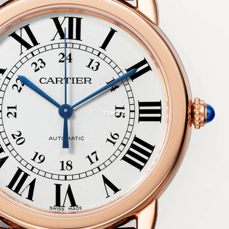 Cartier,Ronde de Cartier 36mm,36mm,Rose Gold,Silver,Automatic,Sapphire,Crystal Glass,Round,W2RN0008