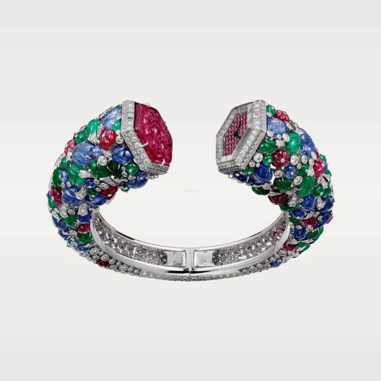 Cartier,High Jewelry Watches ,White Gold,Red,Handwound,In-house Caliber,Sapphire,Crystal Glass,HPI00977