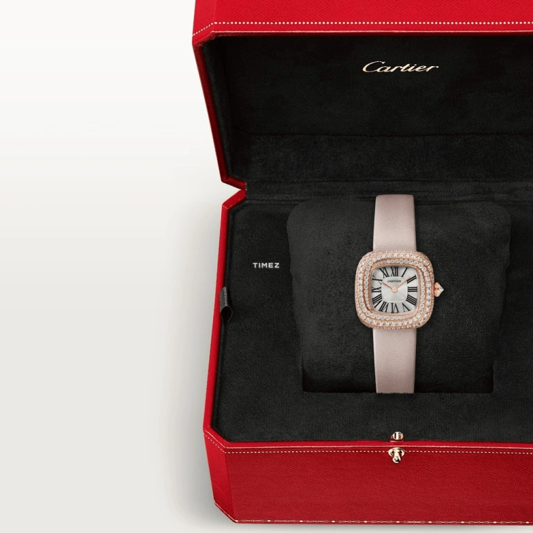 Cartier,Coussin de Cartier 27.10x27.70mm,27.10x27.70mm,Rose Gold,Silver,Quartz,Sapphire,Crystal Glass,Cushion,WJCS0004