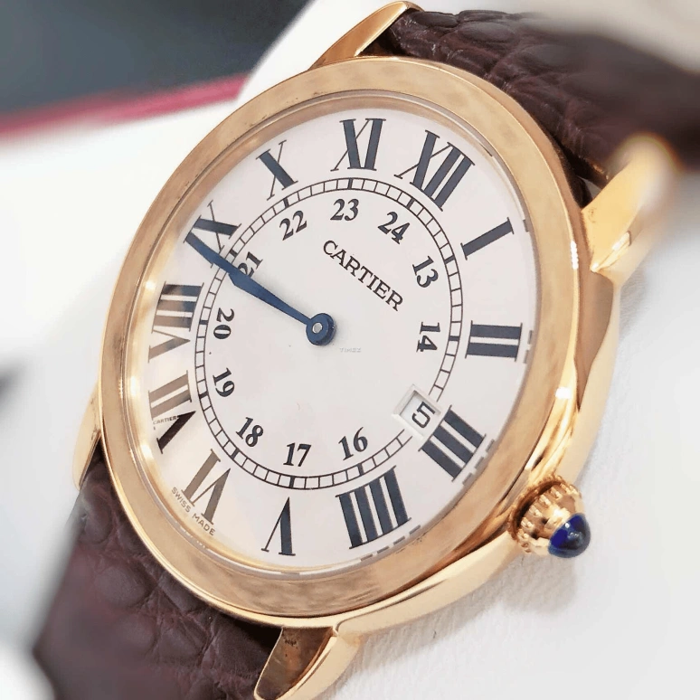 Cartier,Ronde de Cartier 36mm,36mm,Rose Gold,Silver,Quartz,Day,Sapphire,Crystal Glass,W6701008