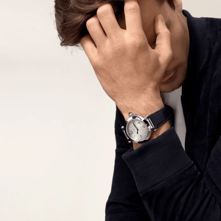Cartier,Pasha de Cartier 41mm,41mm,Stainless Steel,Silver,Automatic,Day,42hours,WSPA0010