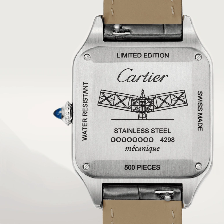 Cartier,Santos de Cartier 43.50x31.40mm,43.50x31.40mm,Stainless Steel,Yellow Gold,Grey,Handwound,36hours,In-house Caliber,W2SA0015