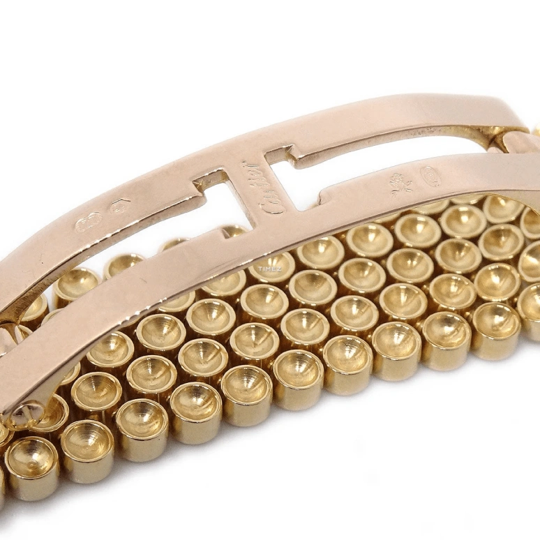 Cartier,Other 25mm,25mm,Yellow Gold,White,Quartz,Sapphire,Round,W60001S8